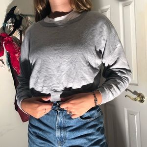 cropped gray sweatshirt